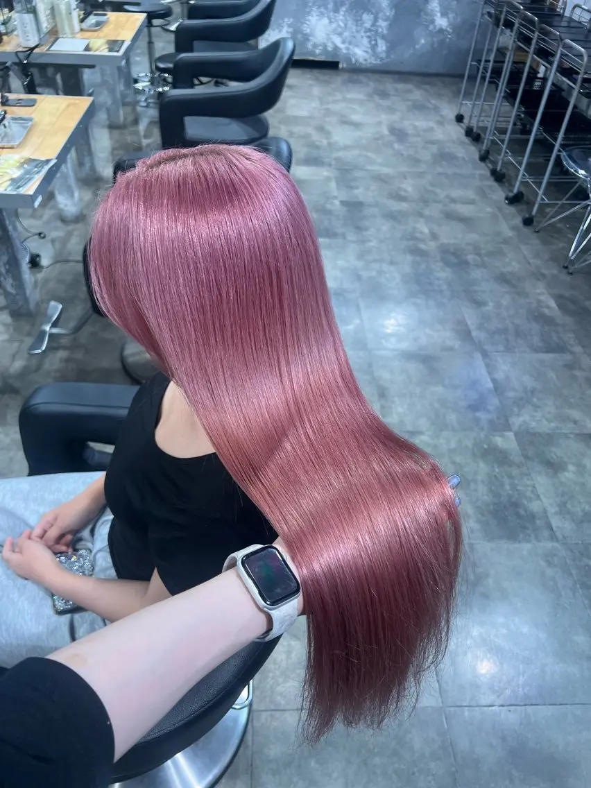 ロング カラー ヘアカラー トリートメント 💖似合わせカラー ブリーチ💖レイヤーのヘアスタイル