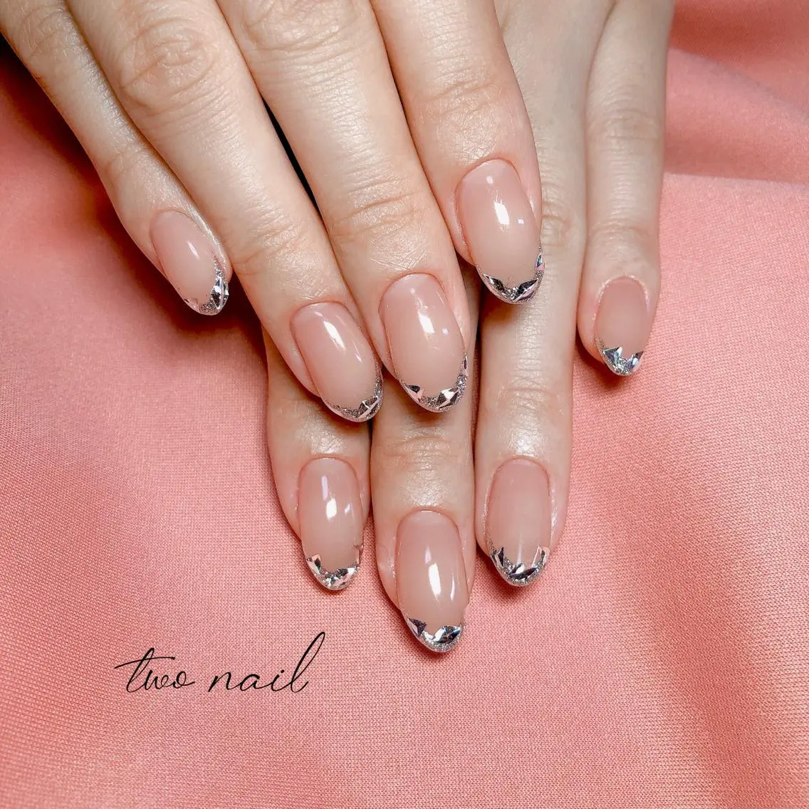 ネイル アートネイル フットネイル ハート ニュアンスネイル ホワイト two nailのネイルデザイン