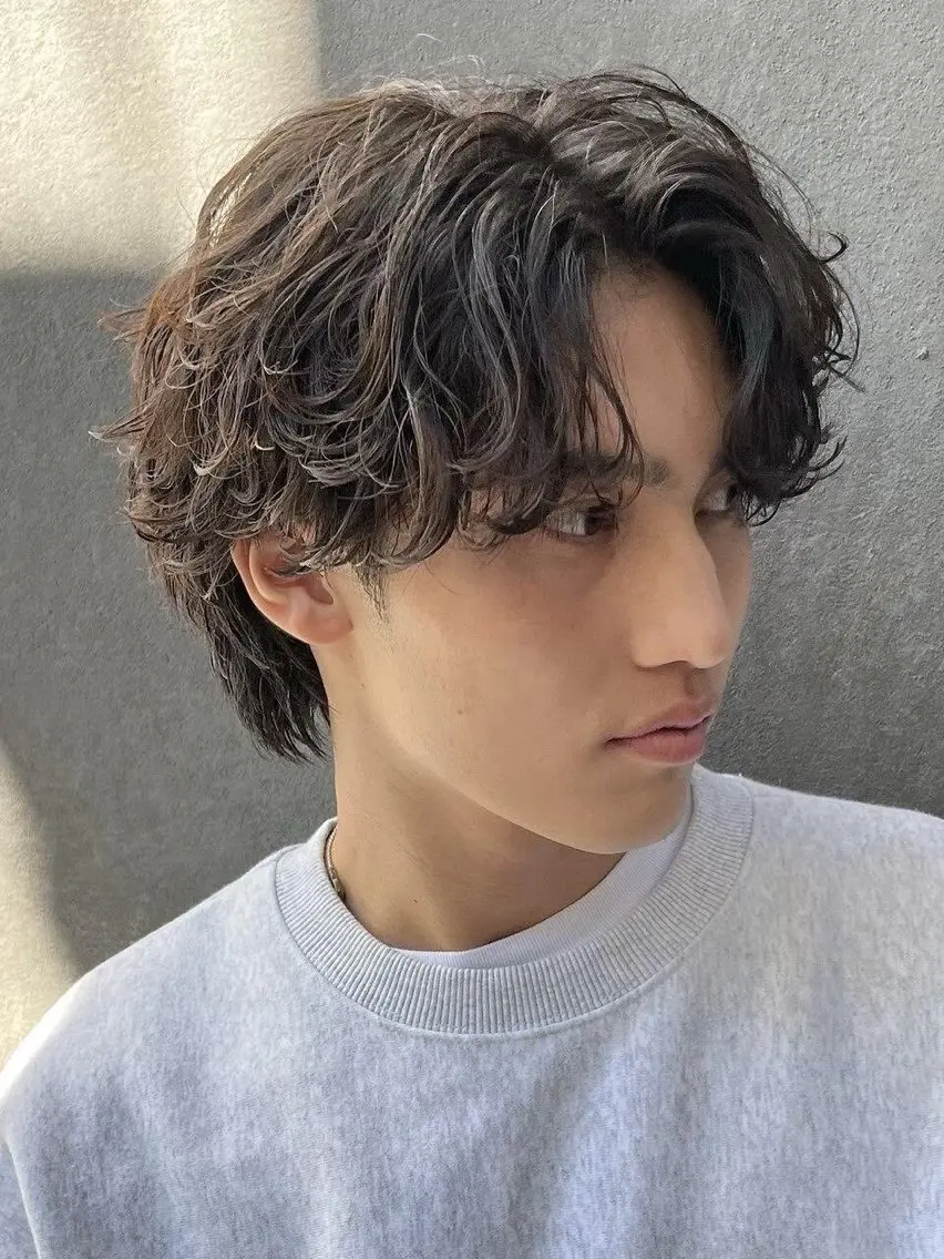 ミディアム カラー パーマ メンズ 原宿メンズパーマ /fifth富樫倭のヘアスタイル