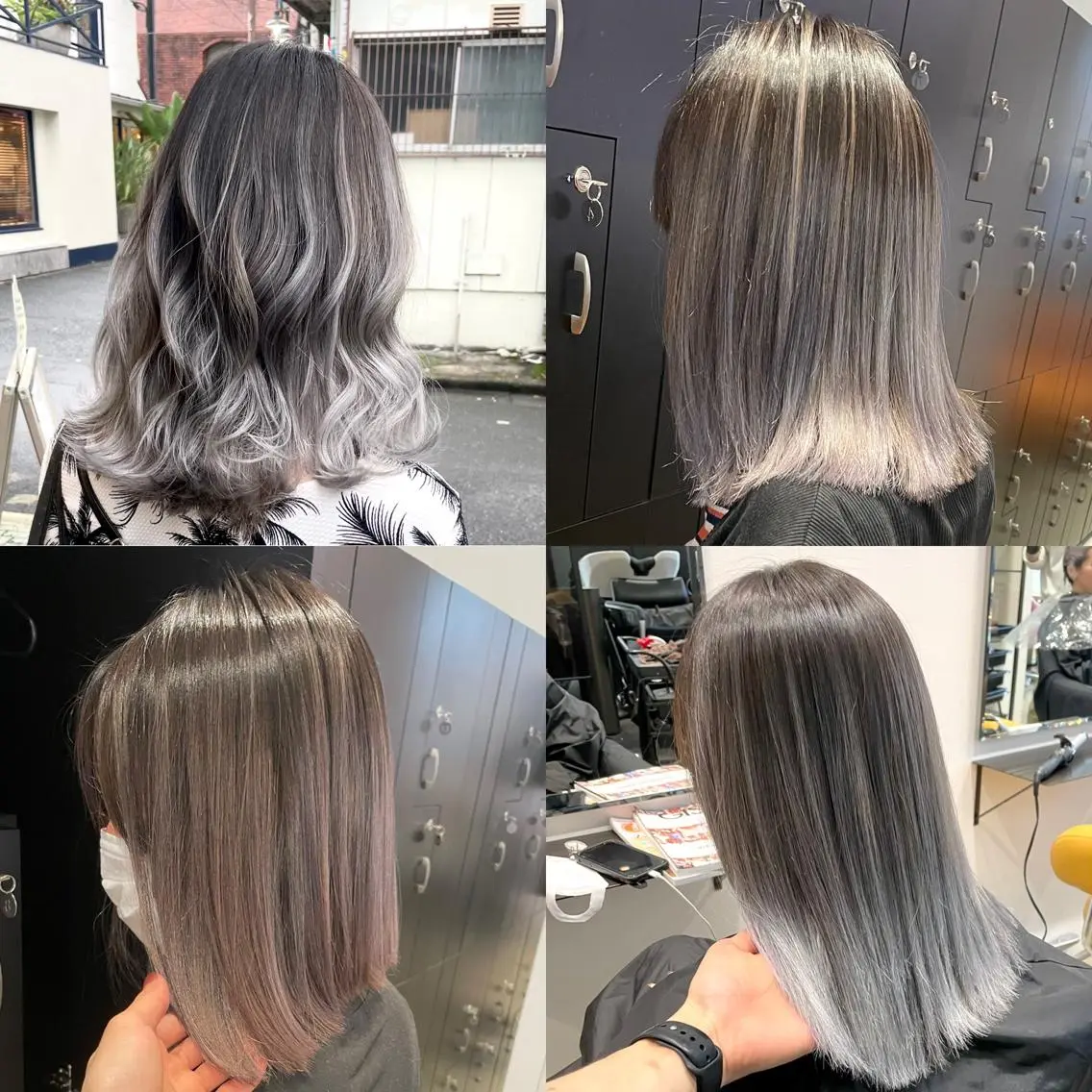 セミロング カラー ヘアアレンジ 🧸ハイトーン🧸 ゆっきー🧸のヘアスタイル