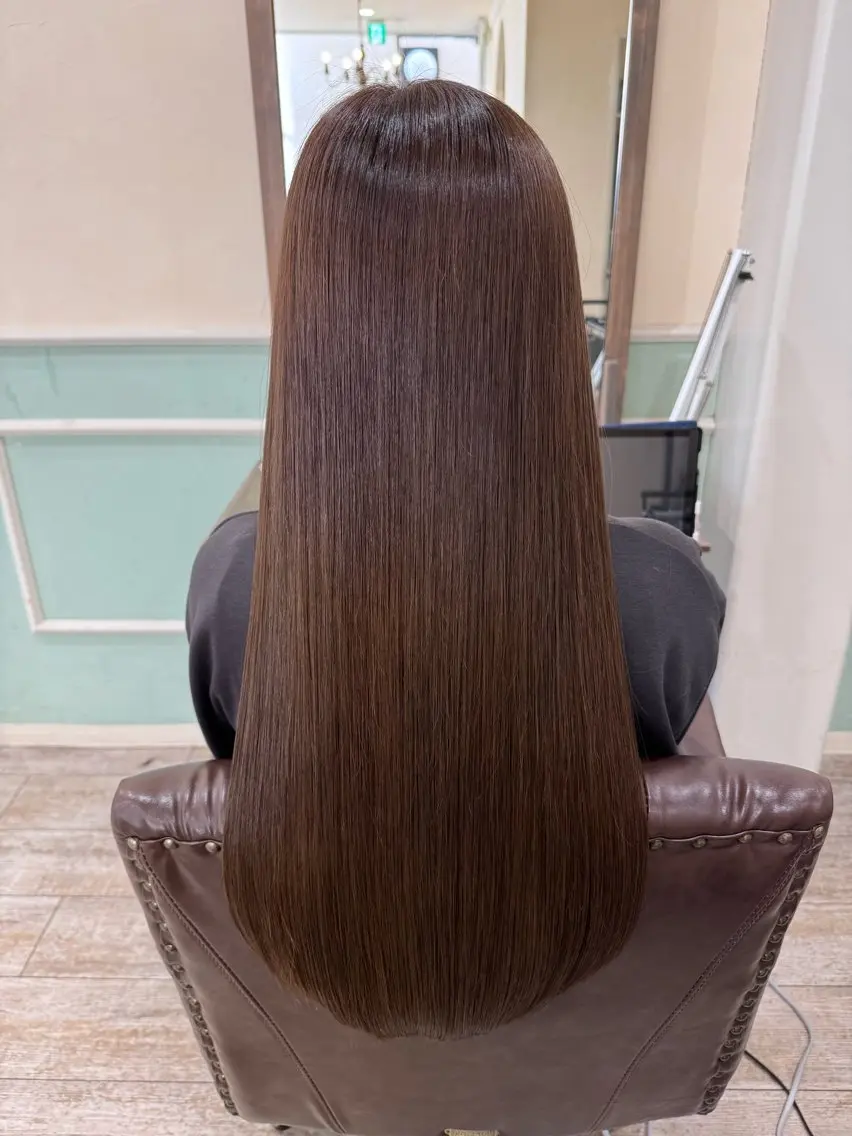 ロング カラー アッシュ ベージュカラー 髪質改善 カット ヘアカラー 縮毛矯正 トリートメント 新越谷noble店長 松本拓也▶◀*.のヘアスタイル