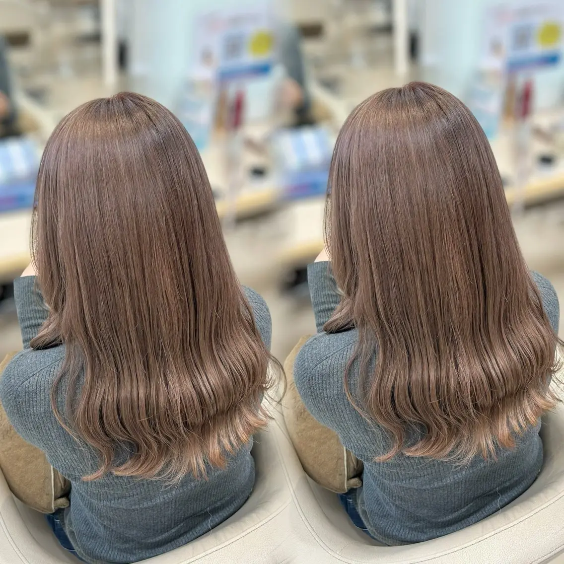 ロング カラー ヘアアレンジ ヘアカラー トリートメント ヘアセット ベージュ/つや髪/ レイヤー／ゆいなのヘアスタイル