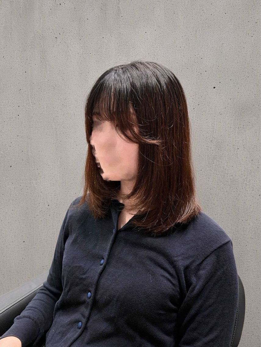 セミロング 顔まわりレイヤー 顔周りカット 韓国風ヘア レイヤーカット カット トリートメント ヘッドスパ AOI 🎀のヘアスタイル