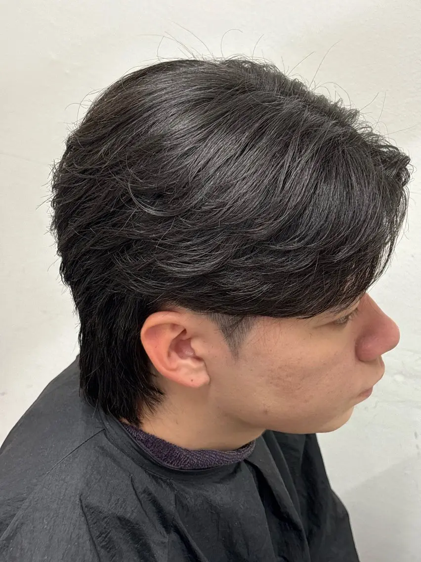 ミディアム カラー パーマ メンズ カット ヘアセット 🔥最強メンズ特化/ パーマの達人🔥風見のヘアスタイル
