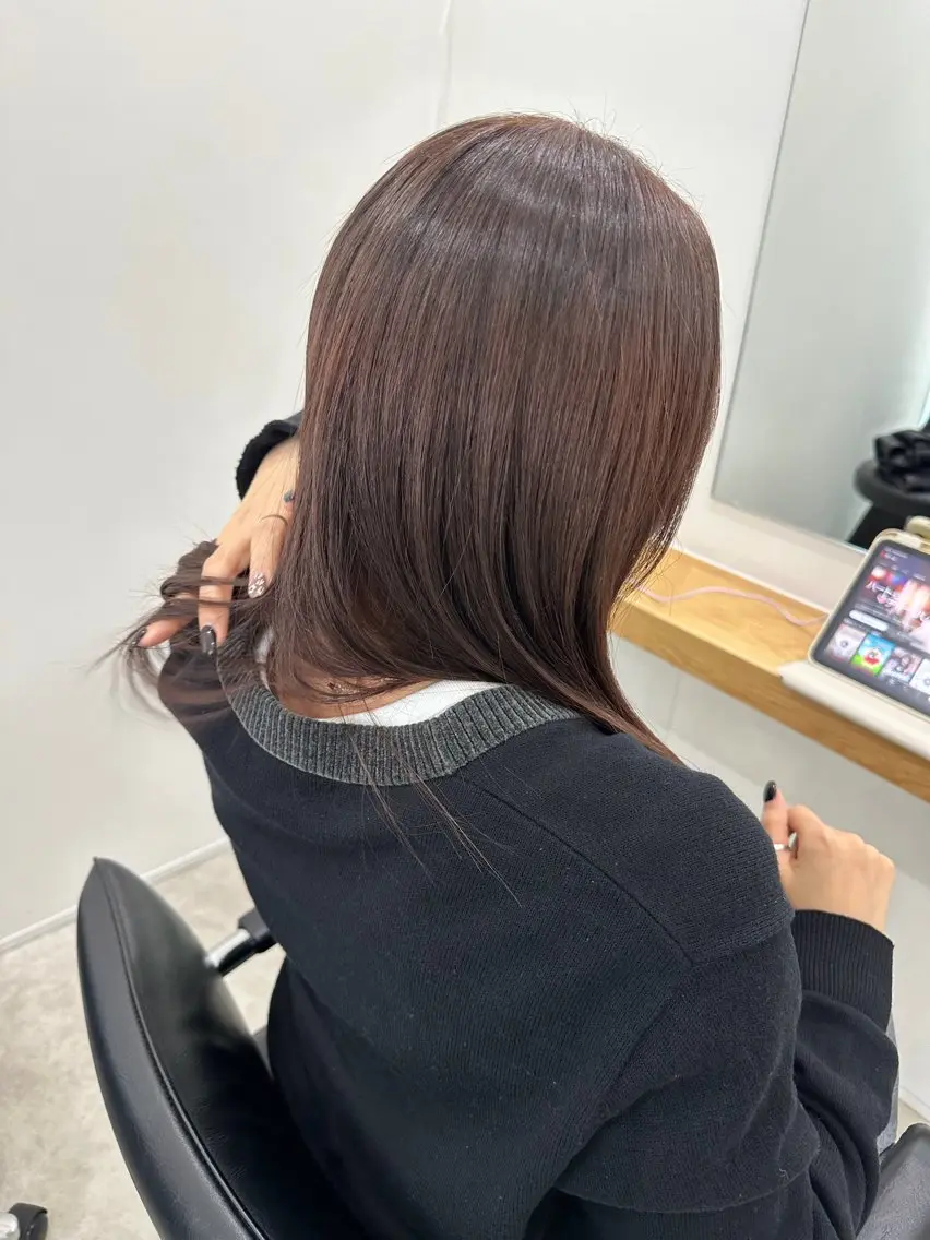 セミロング カラー ヘアカラー トリートメント レイヤー/ヘアセット 💐nao.のヘアスタイル