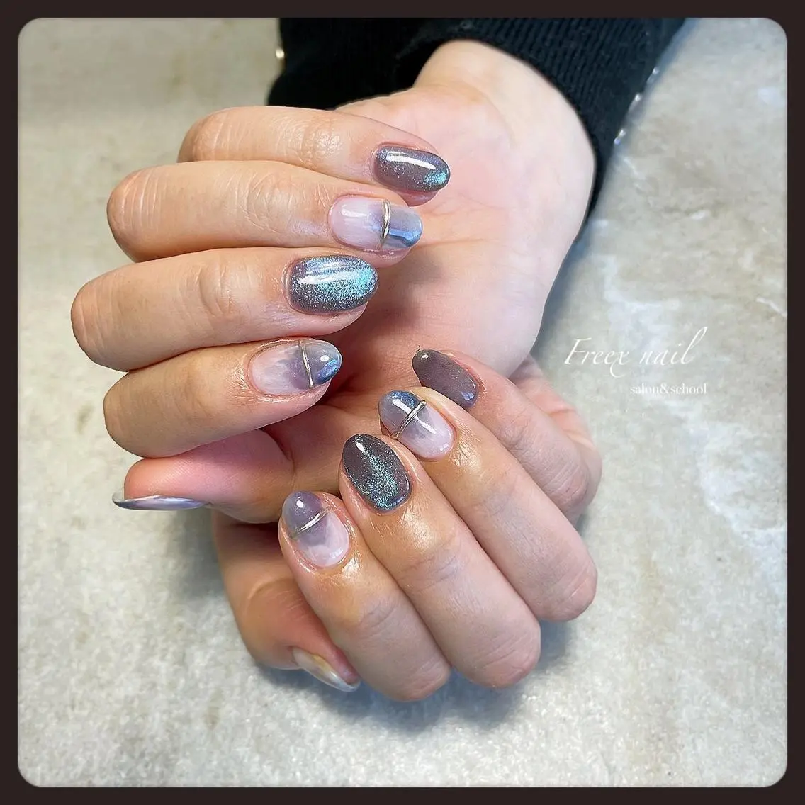 ネイル マグネットネイル ハンドネイル ハンドケア freex nail /ニュアンス/個性派のネイルデザイン