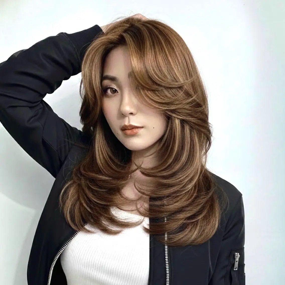 セミロング カラー ベージュカラー ブラウンカラー ブラウンベージュ ハイライトカラー ハイライト カット ヘアカラー 髪質改善特化KIZU /艶髪研究（京都）のヘアスタイル