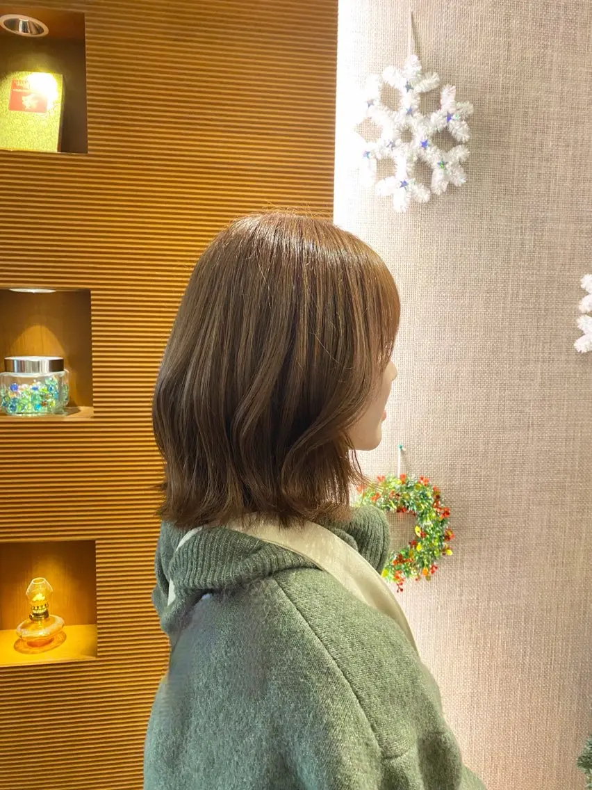 ミディアム カラー ブラウンカラー ヘアカラー 宮嶋 果鈴のヘアスタイル