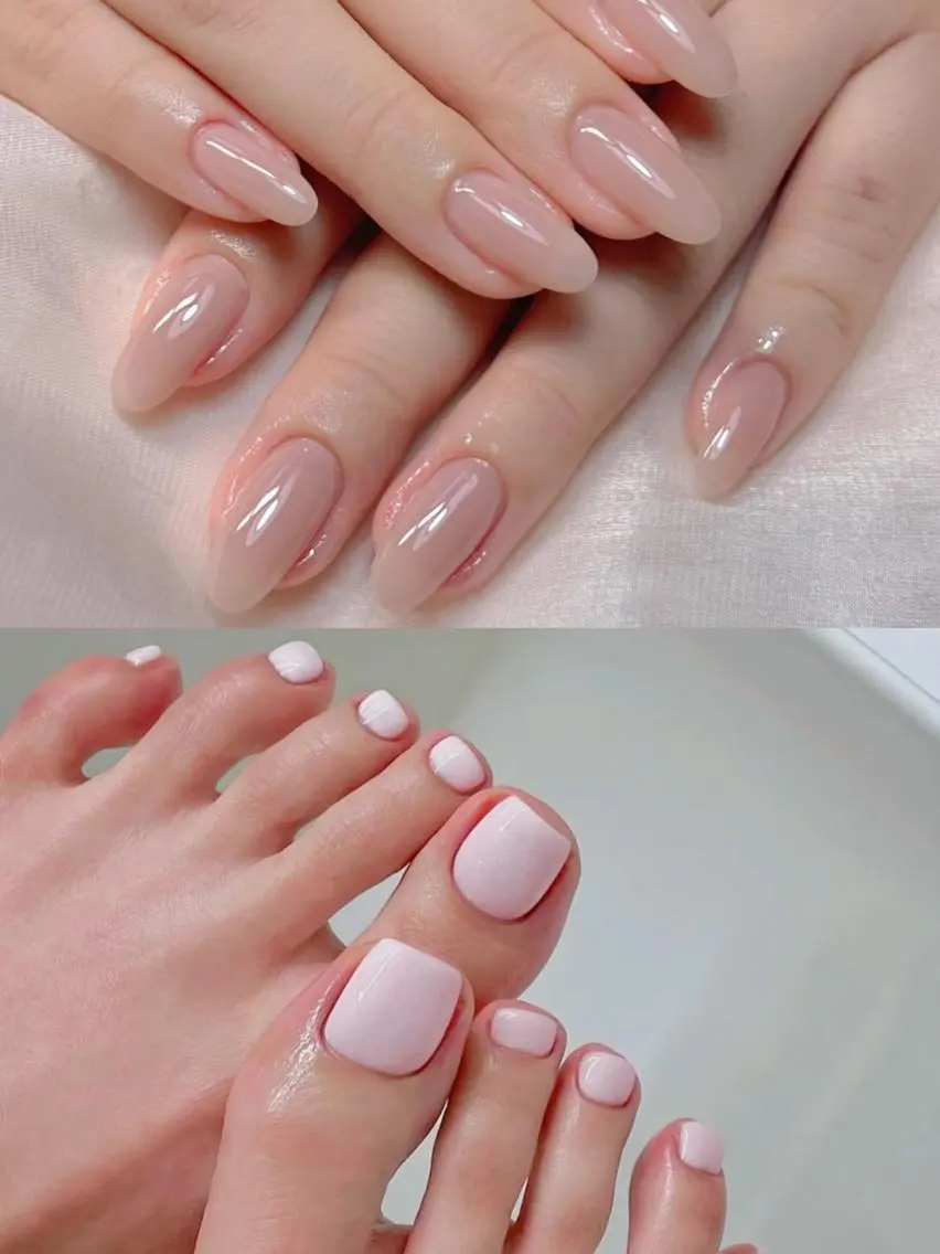 【hand&footセット】ワンカラー/ラメ /ラメグラコース ¥8500の写真