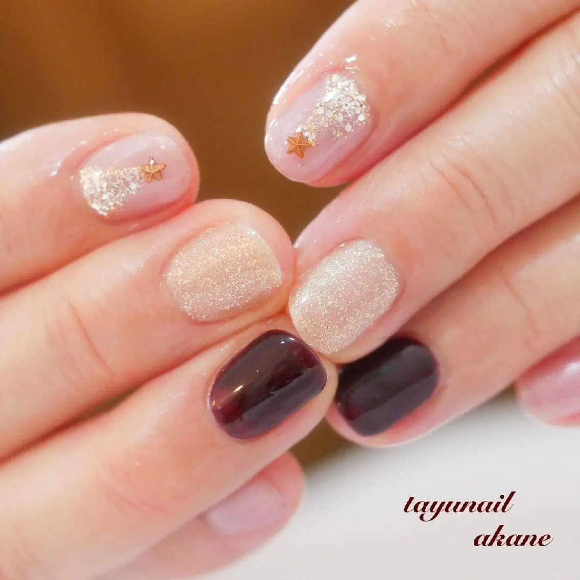 ネイル アートネイル ブルー ジェルネイル キラキラネイル パラジェル ネイルサロン 【たゆnail】のネイルデザイン