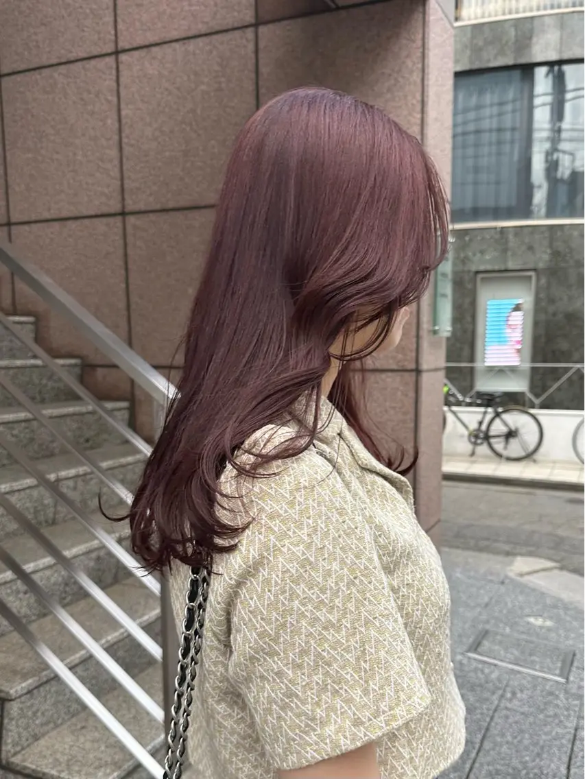 ロング カラー ブリーチ ハイトーンカラー ラベンダーカラー ブリーチなしカラー ボブ ヘアカラー トリートメント REINA☁️透明感 カラー/ぷつっと♡のヘアスタイル