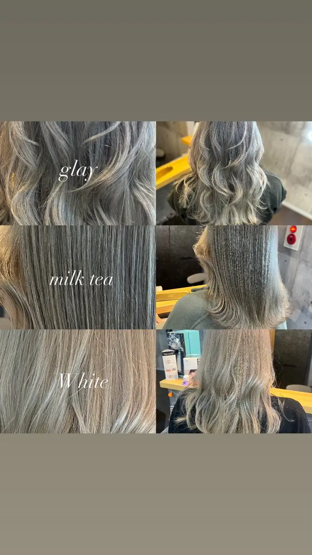 ミディアム カラー ヘアアレンジ シールエクステ ミディアムパーマ バレイヤージュ ダブルカラー グラデーションカラー ヘアカラー ミルクティーハイトー ン💖Mikaのヘアスタイル