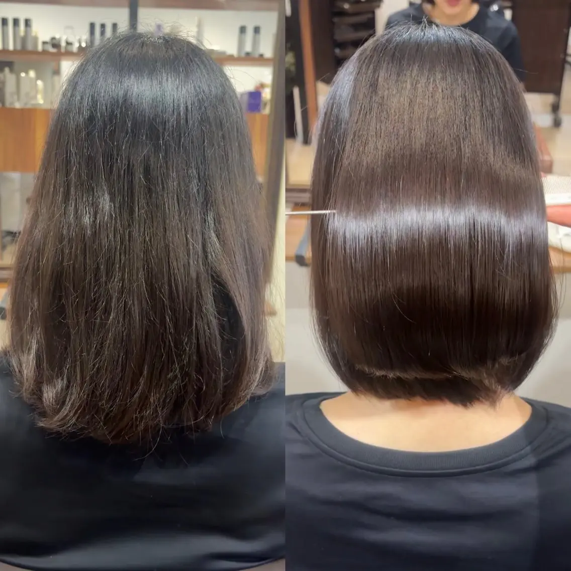 ショート カット 縮毛矯正 トリートメント レイヤーカット/髪質 改善/ダブルカラーのヘアスタイル