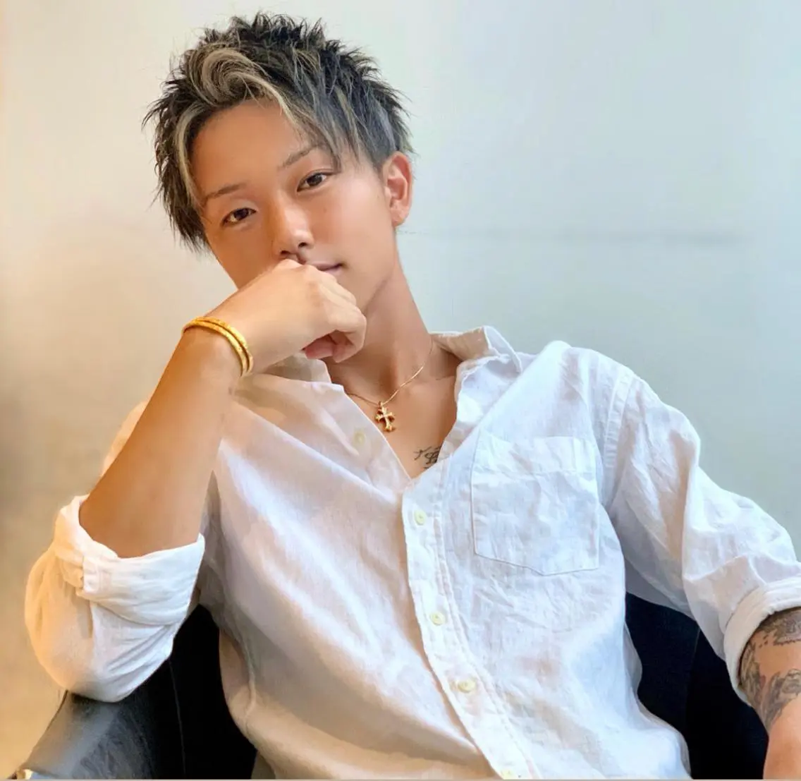 カラー メンズ アップバング カット ヘアカラー トリートメント メンズ専門 井藤 雅也のヘアスタイル