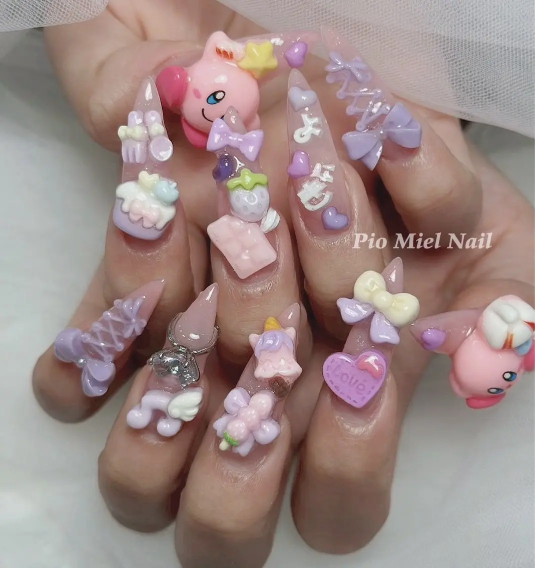 ネイル ハンドネイル HANA 長さだしのネイルデザイン