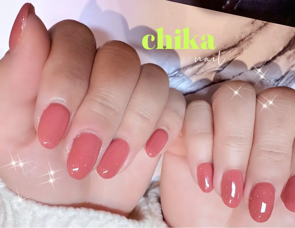 ネイル ジェルネイル オフィスネイル ワンカラーネイル 🎀 chika🎀のネイルデザイン
