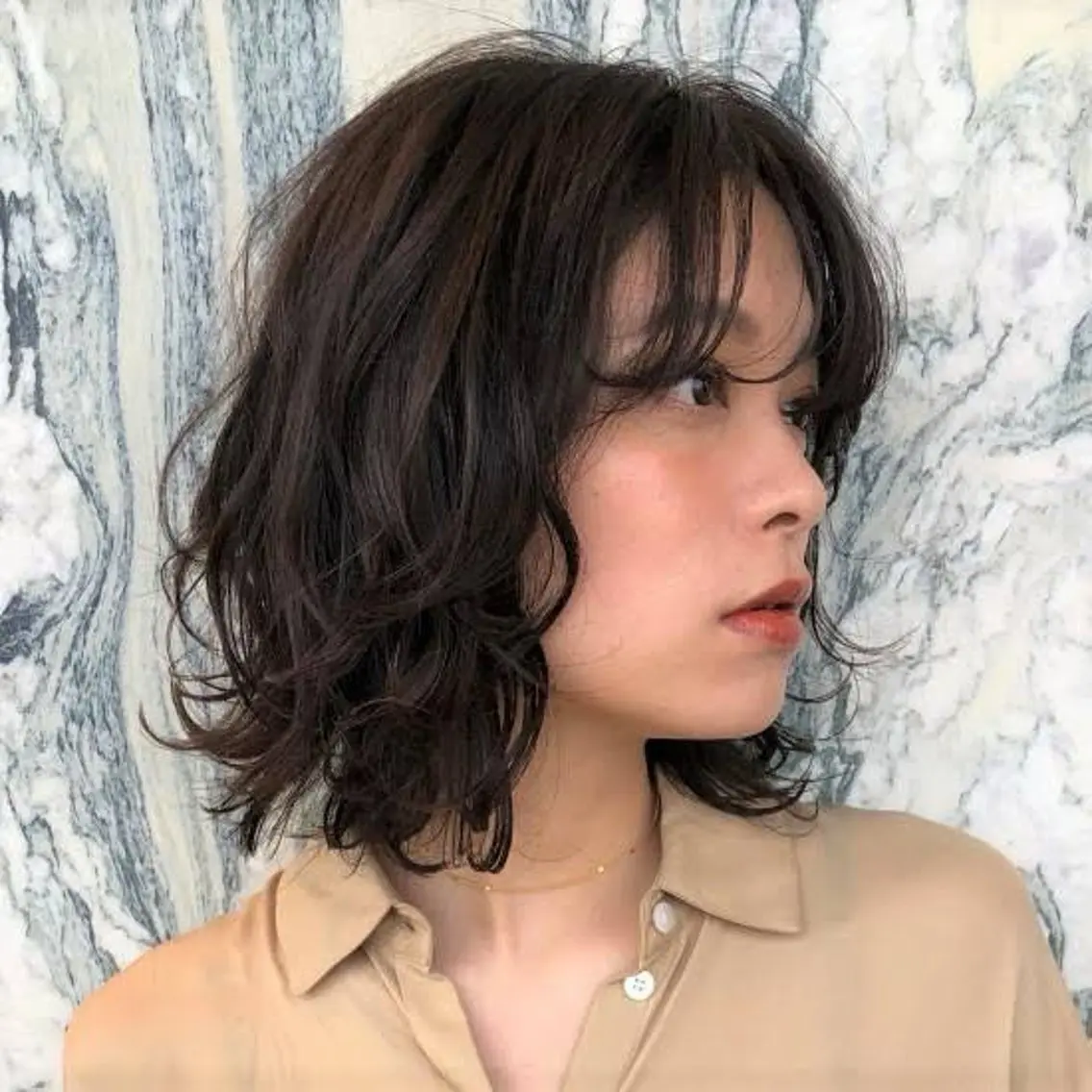 ミディアム パーマ ヘアサロン サンクレストのヘアスタイル