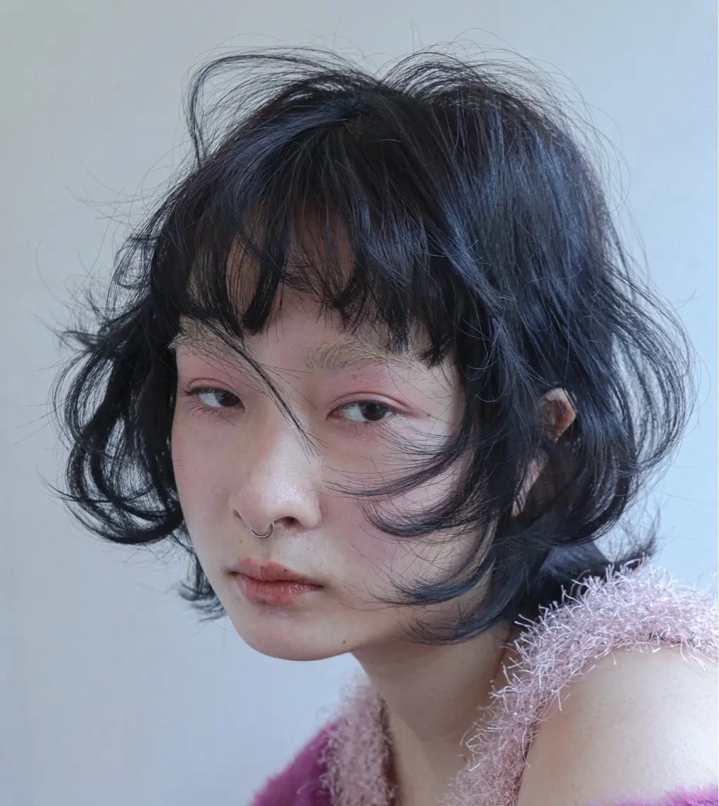 ショート カラー パーマ カット ヒナ/酸性ストレート ・艶カラー🌿のヘアスタイル