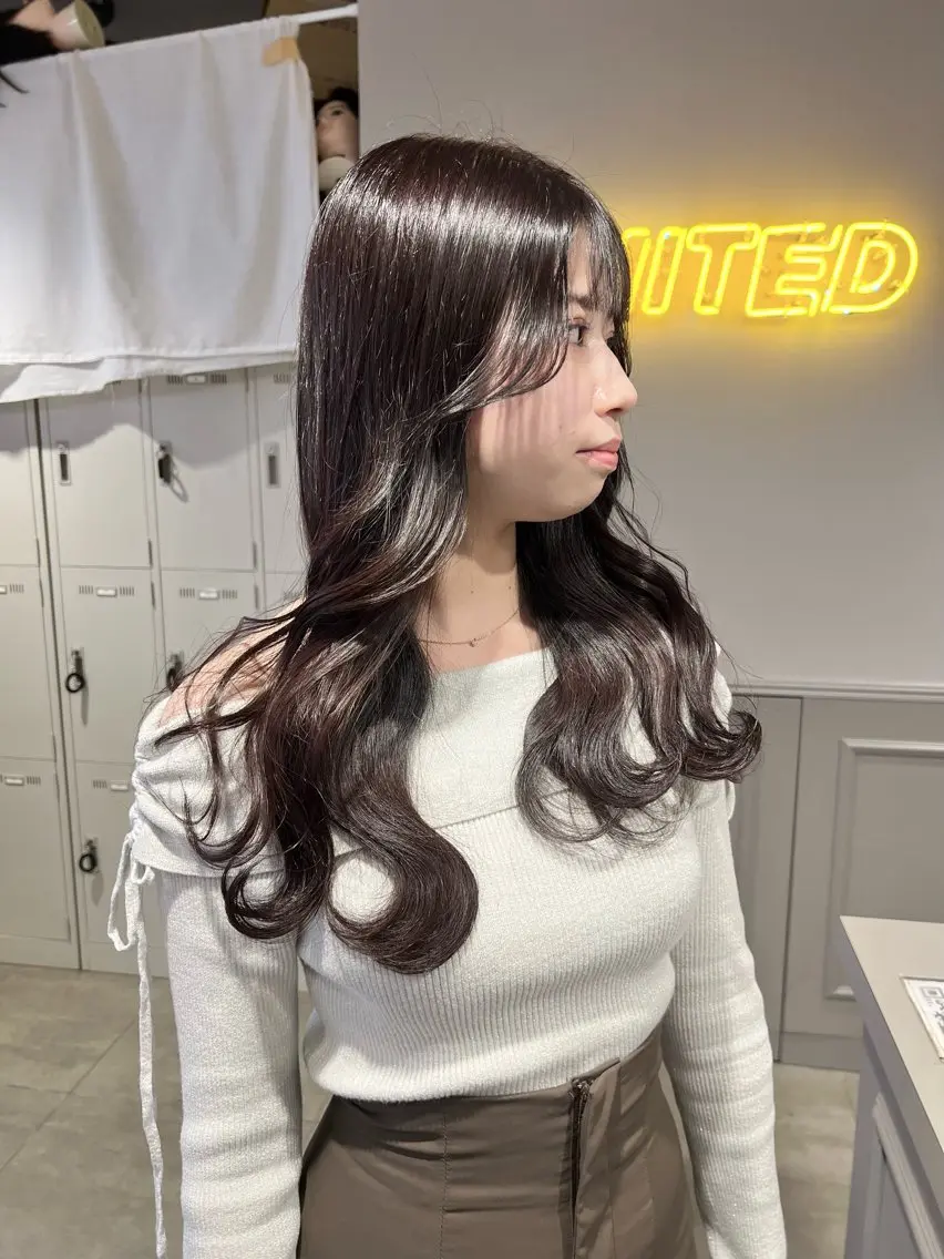 ロング カラー パーマ ヘアアレンジ メンズ キッズ 上品＆韓国風 🥀海心🥀のヘアスタイル