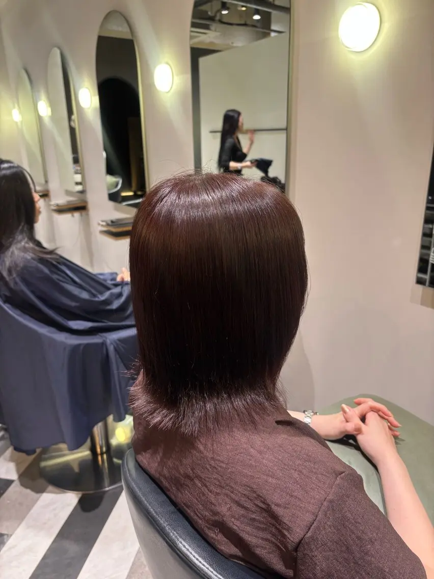 ミディアム カラー カット ヘアカラー トリートメント 沢井涼人✂︎ 割引有のヘアスタイル