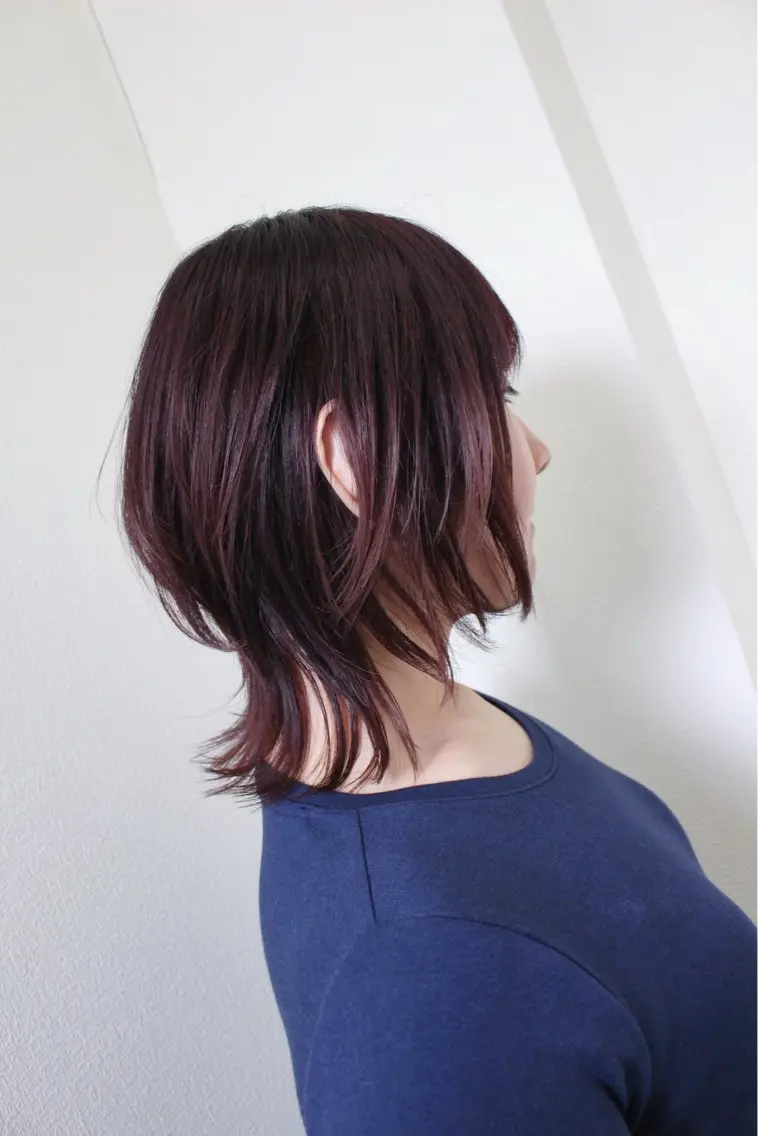 ミディアム カラー ボブレイヤー ブリーチ ブラウンカラー ピンクカラー ピンクブラウン カット ヘアカラー 土居 正季のヘアスタイル