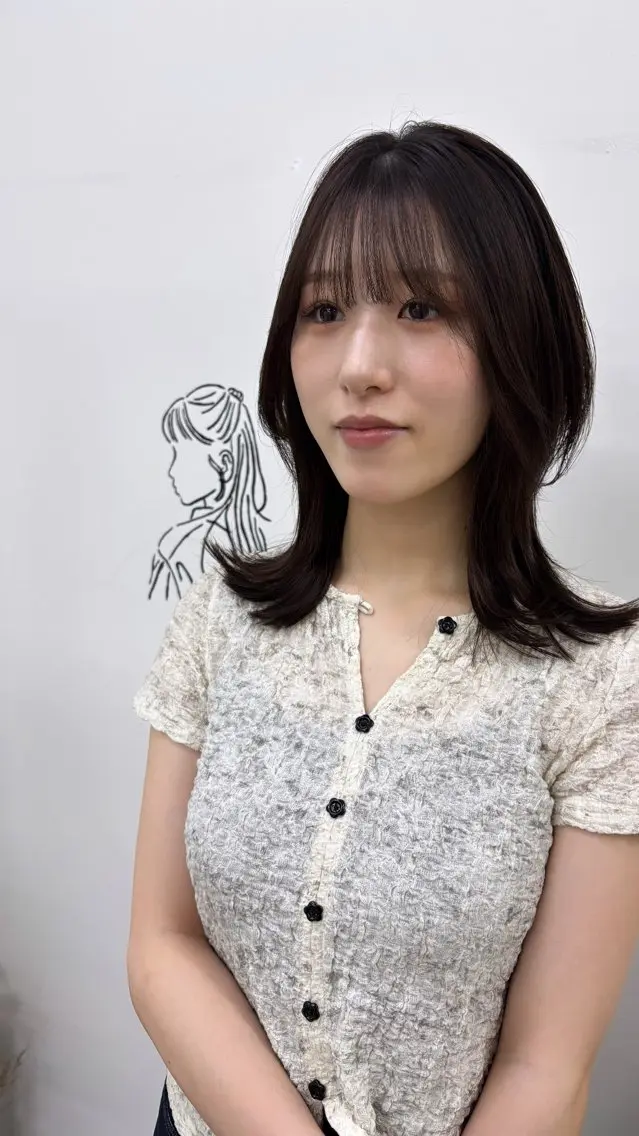 セミロング カラー カット ヘアカラー トリートメント 似合わせ美髪ヘア✨ 天王寺．阿倍野🌈のヘアスタイル