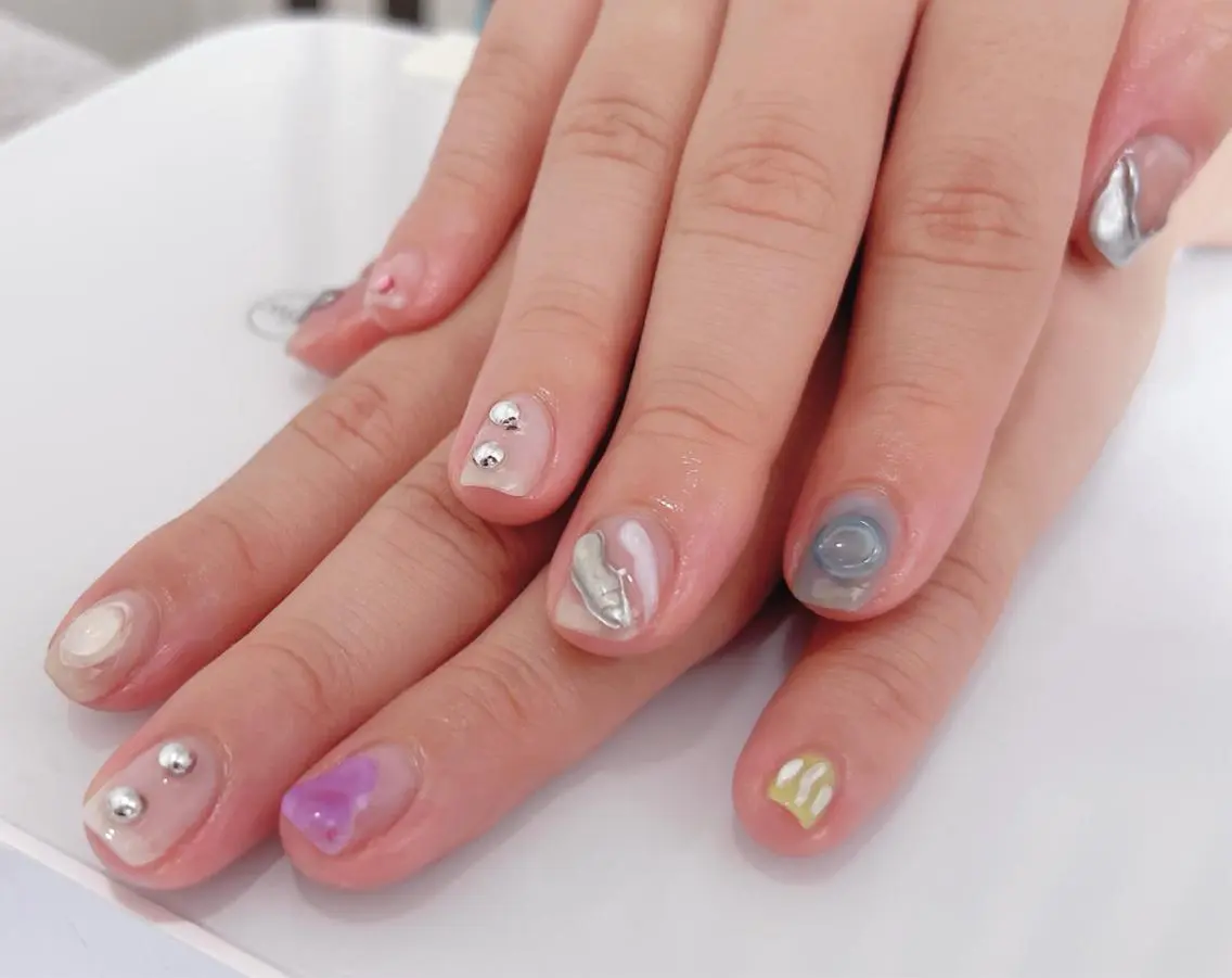ネイル ぷっくりネイル nailworks mのネイルデザイン