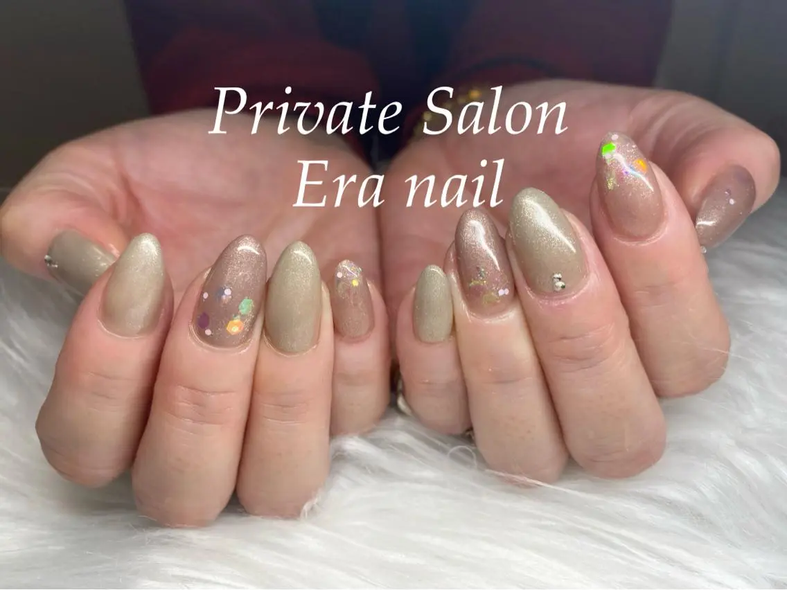 ネイル ラメ(グリッター) ワンカラーネイル ハンドネイル Era nailのネイルデザイン