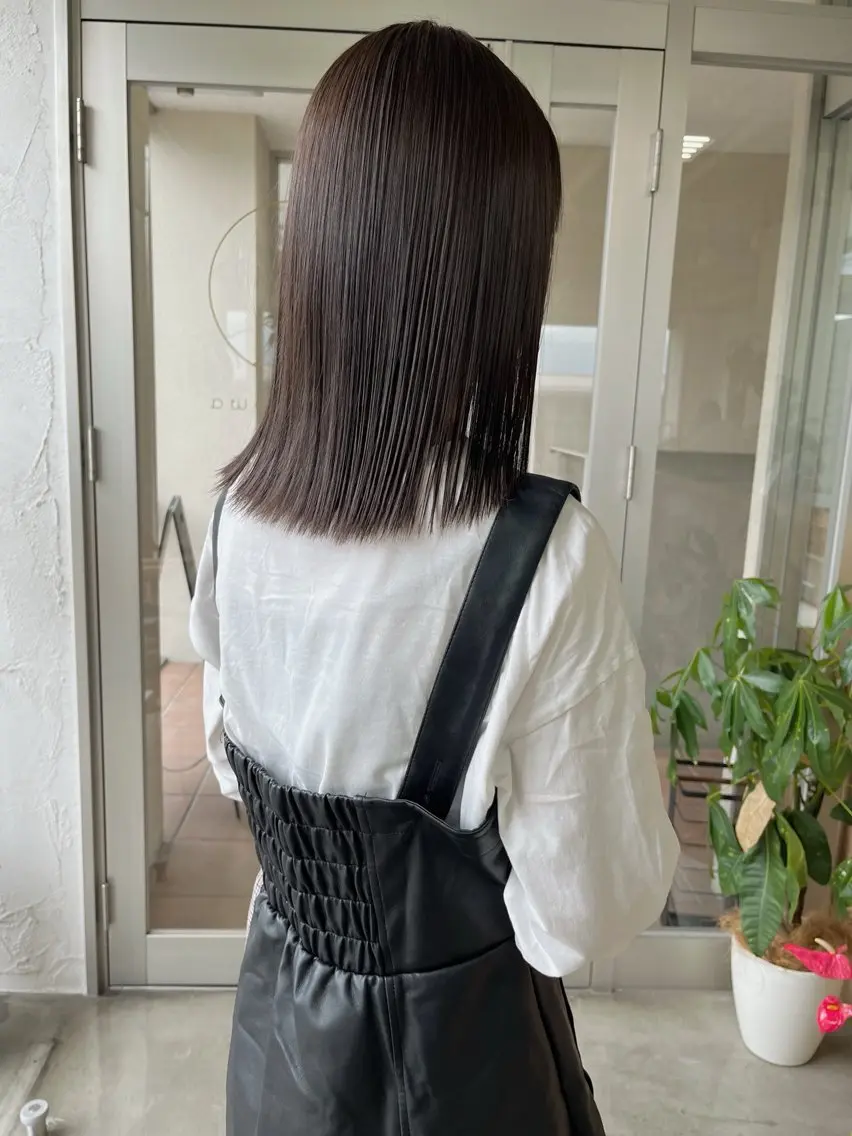 ミディアム カット ヘアカラー トリートメント 荒川泰輝/オリーブ カラー/透明感カラーのヘアスタイル