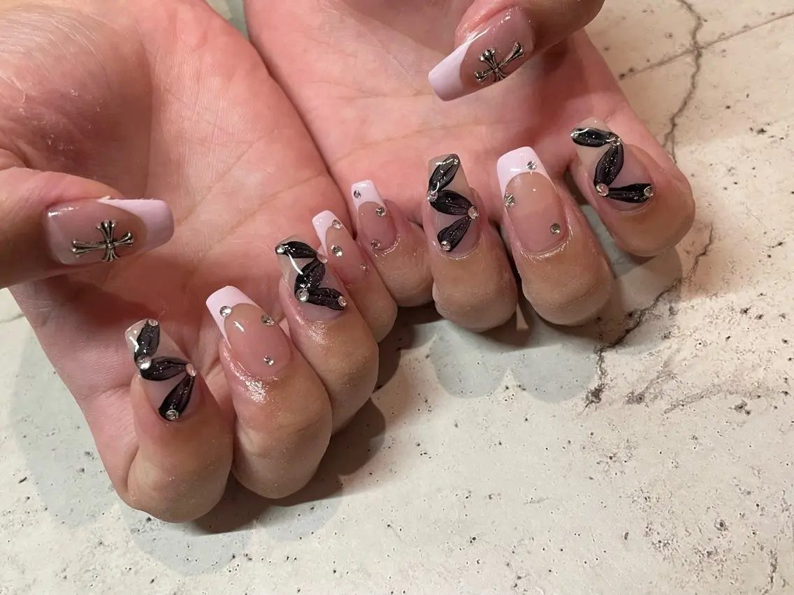 ネイル ハンドネイル 韓国/ワンホン/長さ 出しつけ放題🎀のネイルデザイン