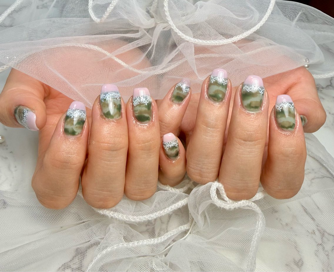 ネイル アートネイル チークネイル フラッシュネイル フラッシュマグ フレンチネイル Mai’s nailのネイルデザイン