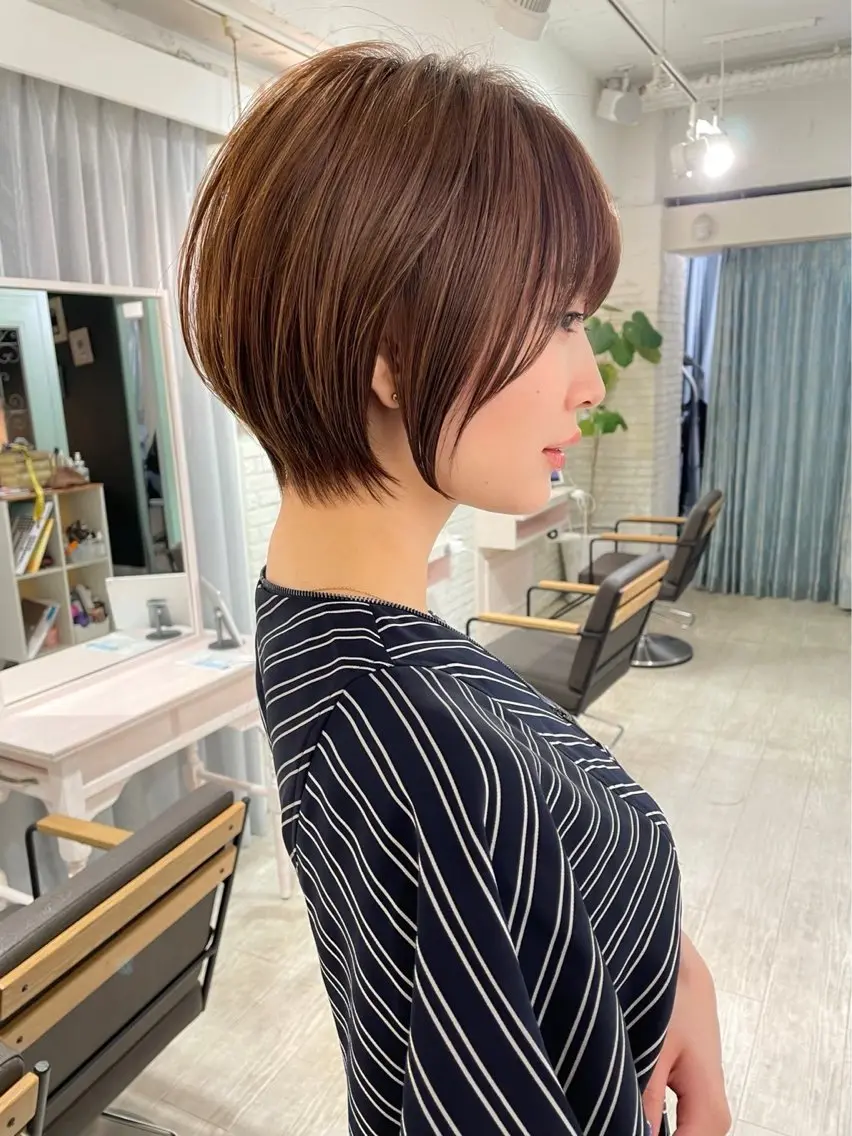 ショート カラー カット ヘアカラー トリートメント 美髪矯正 レイヤーカット/加納のヘアスタイル