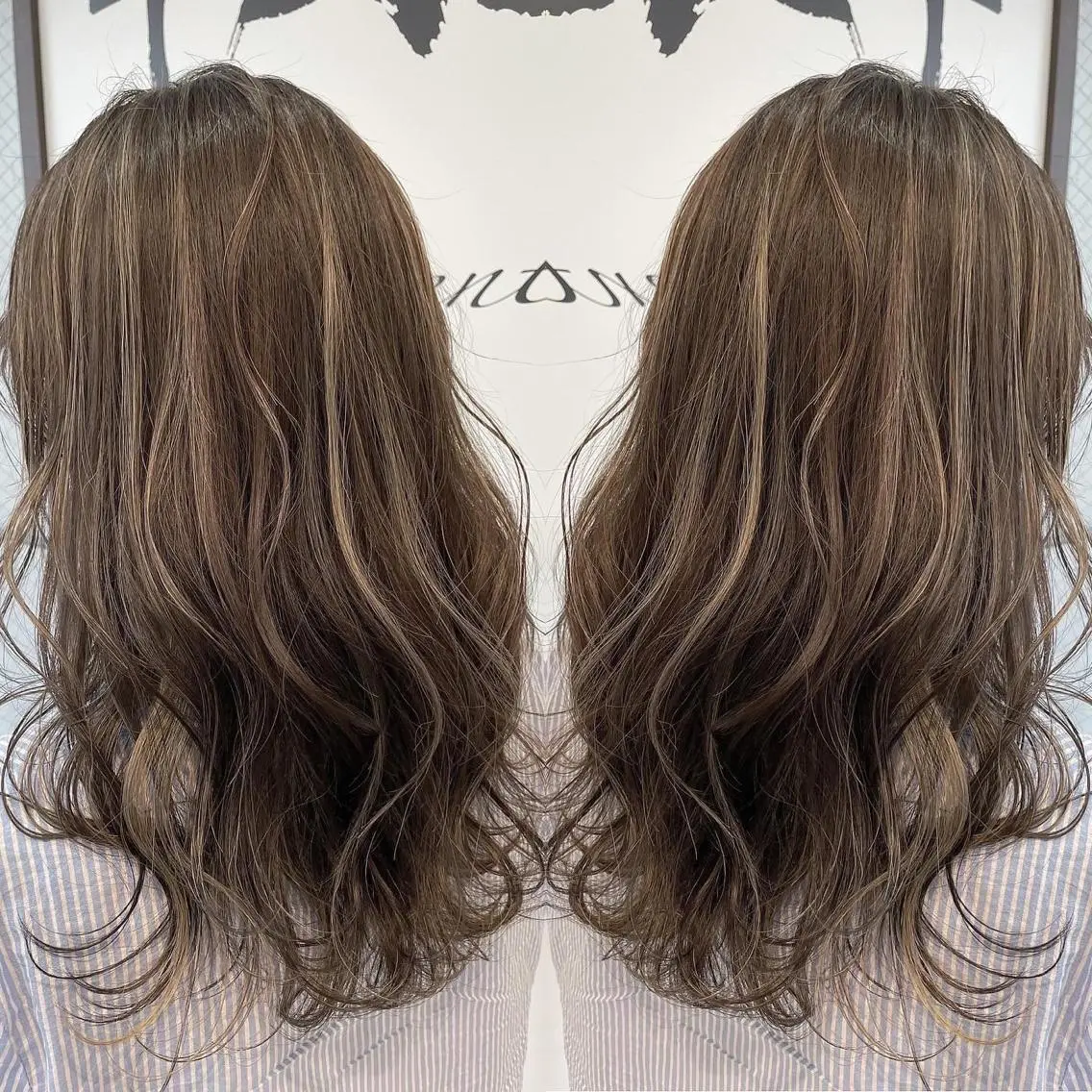 セミロング カラー アッシュ ベージュカラー 透明感カラー ハイライトカラー オリーブベージュ ヘアカラー トリートメント 河合秀明/ショート /ボブ/レイヤーのヘアスタイル