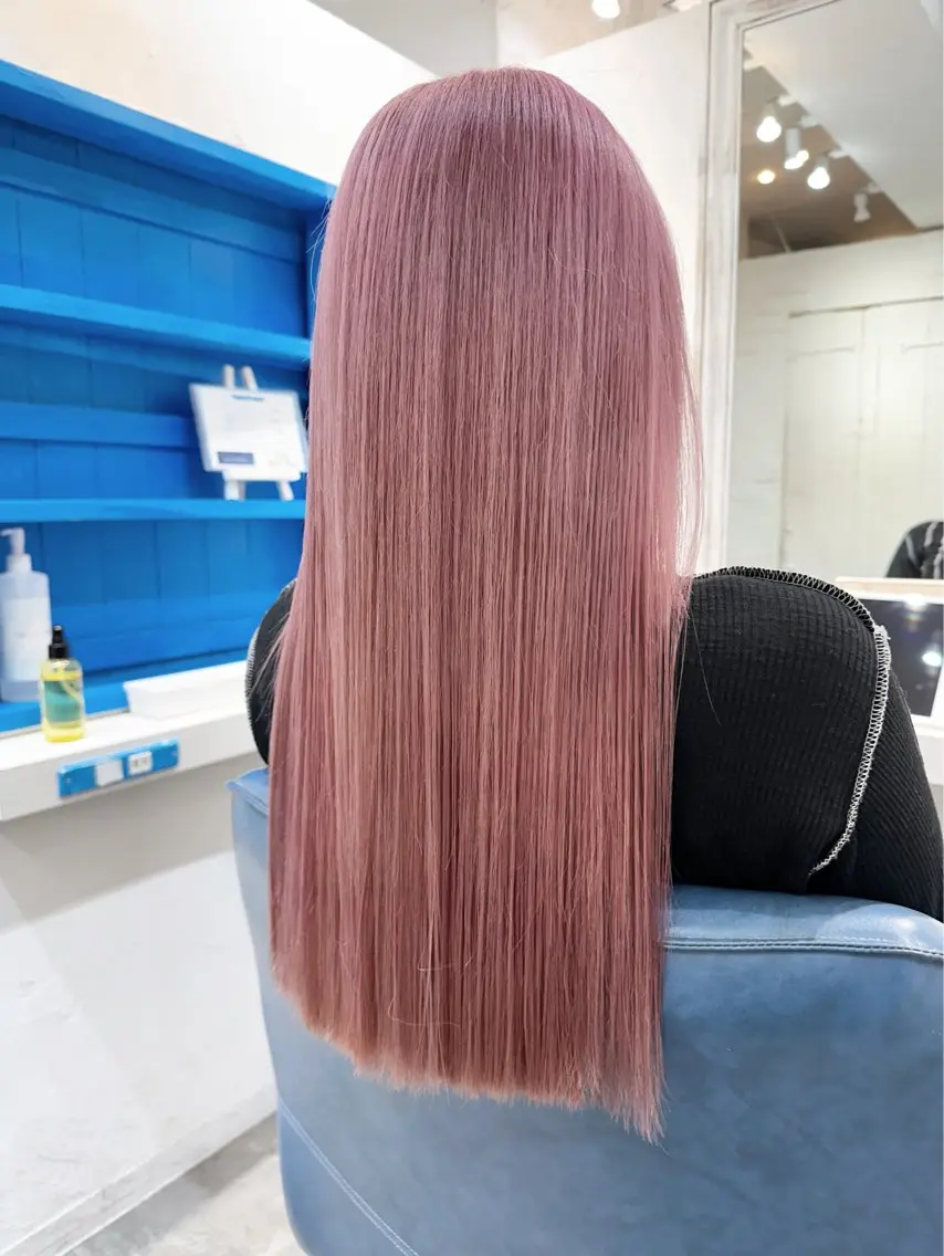 ロング カラー ブリーチ ピンクカラー ロング 中目黒✂︎店長✂︎ TOMOHIROのヘアスタイル
