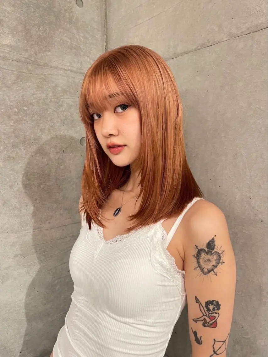 ミディアム カラー ヘアカラー トリートメント ハッシュカット/ハイ トーン/HIROKIのヘアスタイル