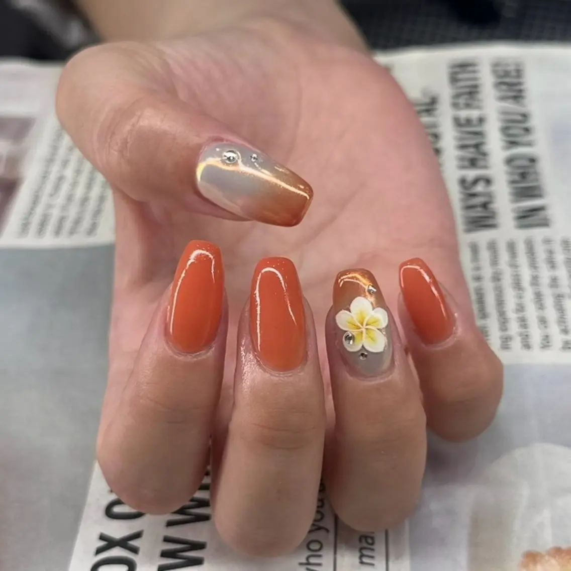 ネイル マグネットネイル ミラーネイル 夏ネイル ハンドネイル M.wish太田川店 💅🏼Arisaのネイルデザイン