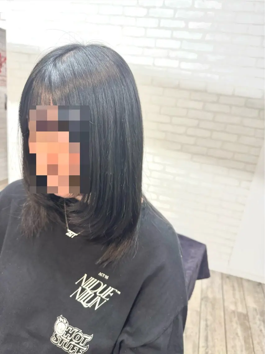 ミディアム 顔まわりレイヤー 顔周りカット レイヤーカット THETAふじみ野 古屋のヘアスタイル