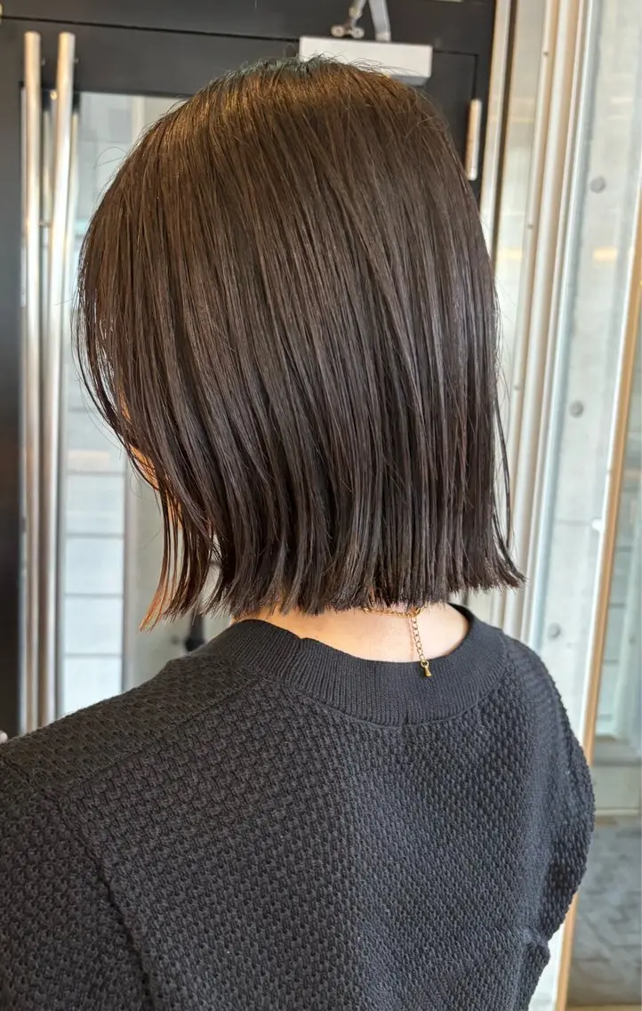 ミディアム カラー ボブ カット ヘッドスパ IKU顔周りレイヤー /ボブ/透明感カラーのヘアスタイル