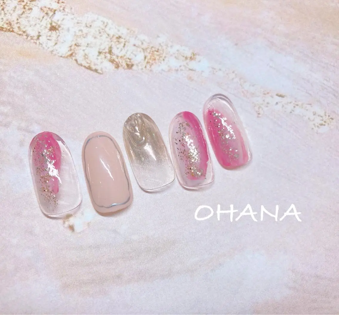 ネイル べっ甲ネイル フットネイル マグネットネイル ミラーネイル ニュアンスネイル nailroom OHANA🌴のネイルデザイン