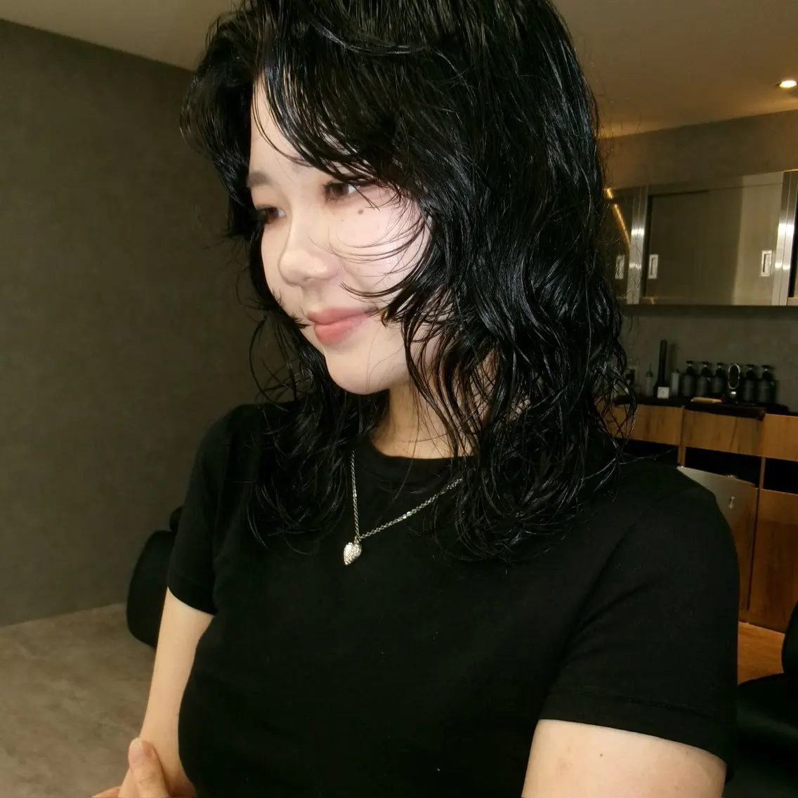 セミロング 顔周りカット レイヤーカット 小顔カット カットモデル yumekaのヘアスタイル