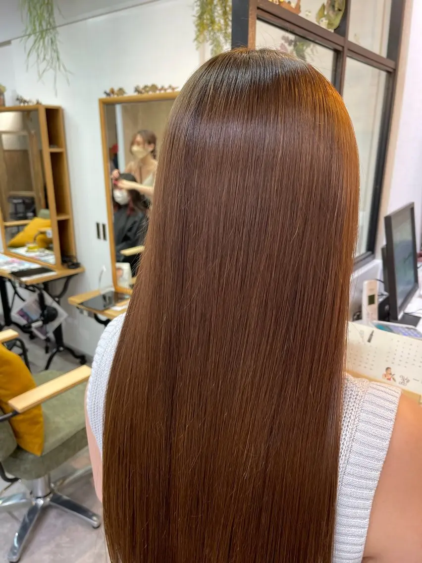 ロング カラー ブラウンカラー ヘアカラー うる艶カラー 顔周りカット♡ikuのヘアスタイル