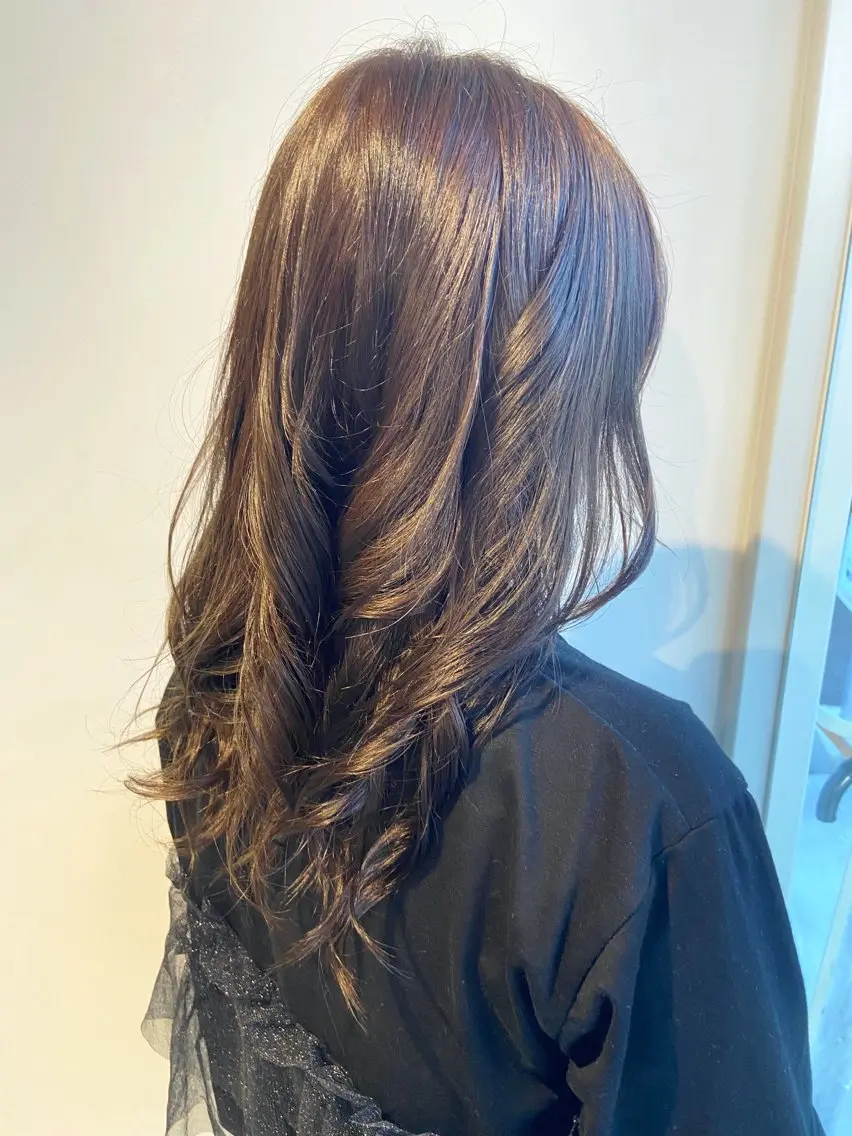 ロング カラー オリーブカラー 🎀安藤 綾伽のヘアスタイル
