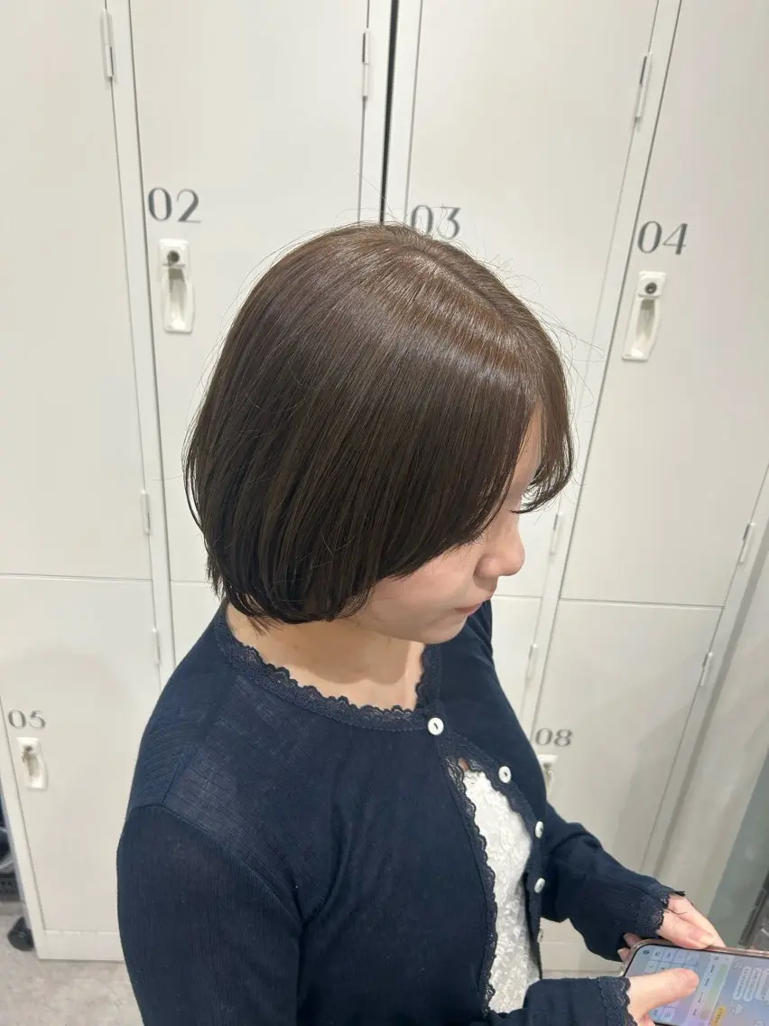ショート カラー ヘアアレンジ ベージュカラー ミント ミントベージュ ヘアカラー ボブ /ニュアンス/ satomi🧸💖のヘアスタイル
