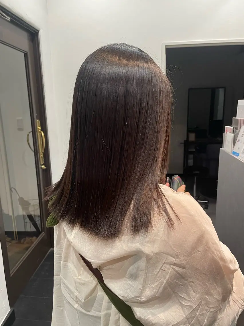 セミロング 酸性ストレート 稲本麻衣 【韓国ヘア】のヘアスタイル