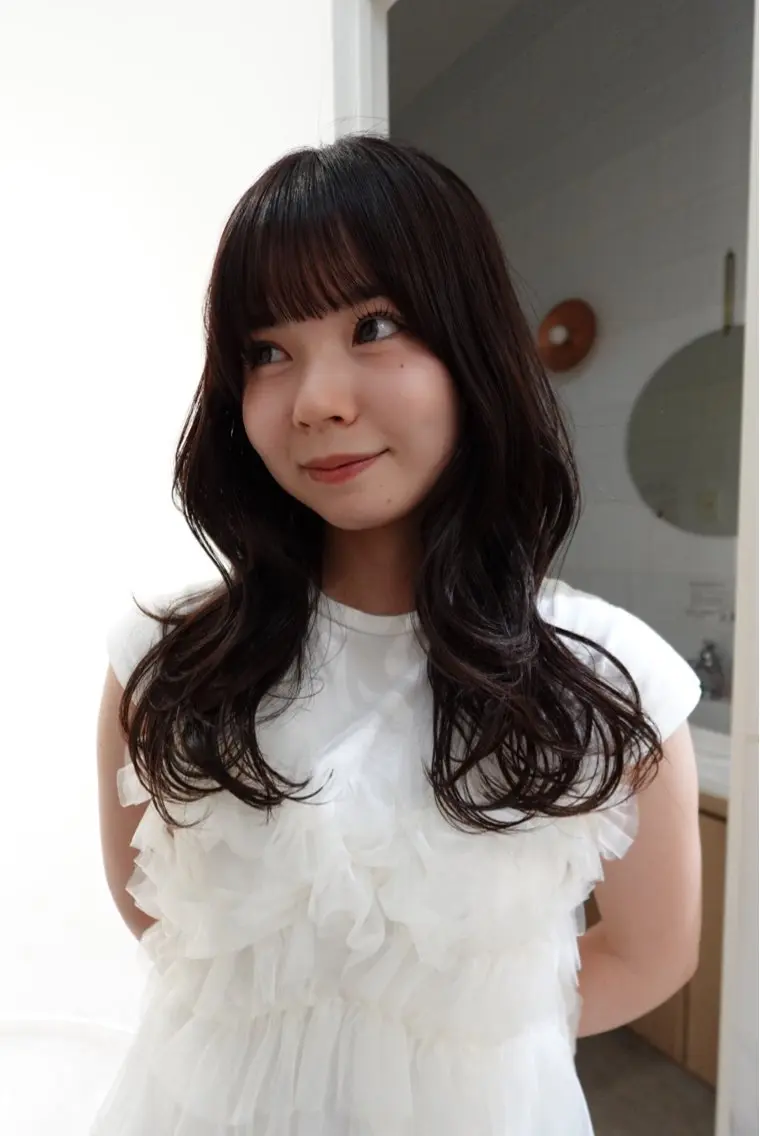 ミディアム カラー Nanami🧸🤍 ワンカラーモデル募集のヘアスタイル