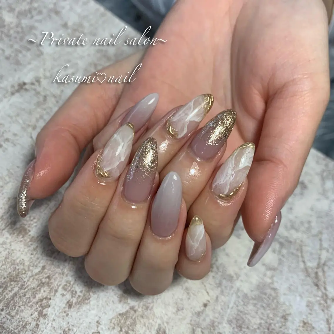 ネイル ラメ(グリッター) ミラーネイル ニュアンスネイル 冬ネイル KASUMI♡ Nailのネイルデザイン