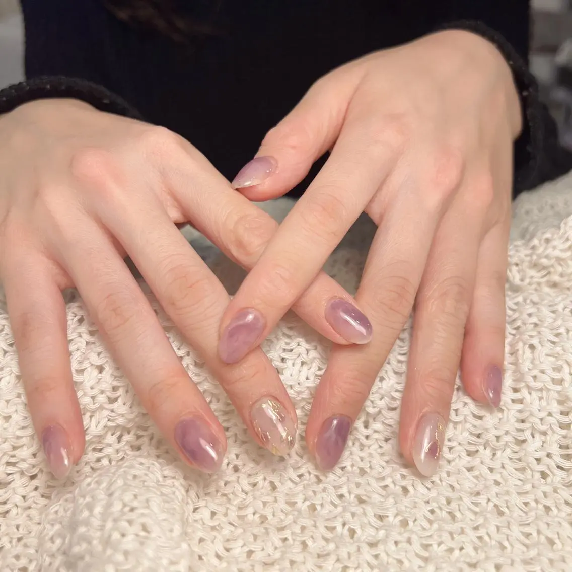 ネイル フラッシュネイル フレンチネイル ガラスフレンチ グラデーション 氷ネイル・うるうるネイル You&Me Yukiのネイルデザイン