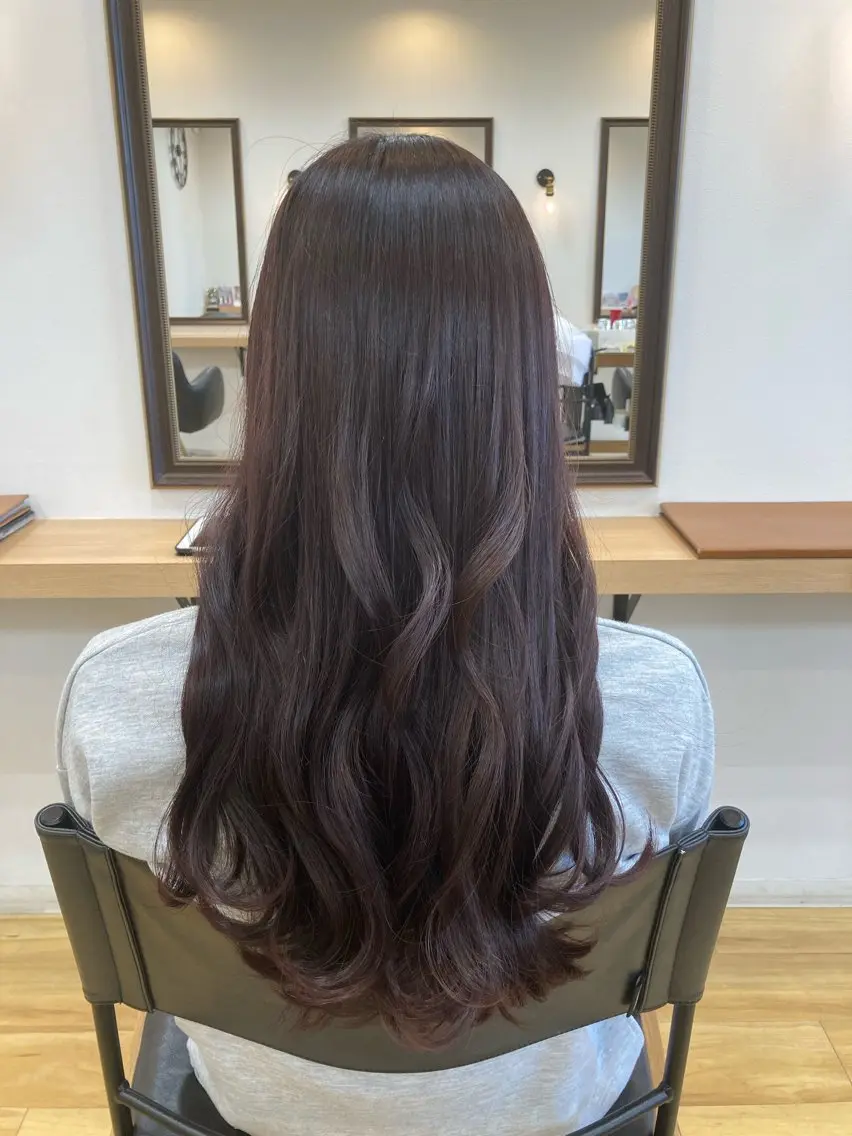 ロング カラー ラベンダーカラー ラベンダーピンク ピンクカラー トリートメント ヘアカラー 大野 まゆのヘアスタイル