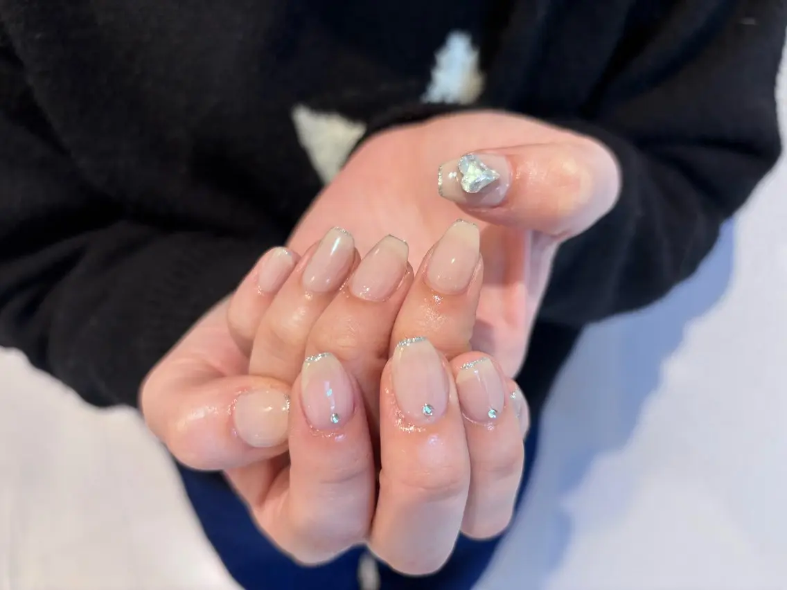 ネイル シルバー ストーンネイル ハンドネイル ♡CELEBRAIL YUKI♡のネイルデザイン