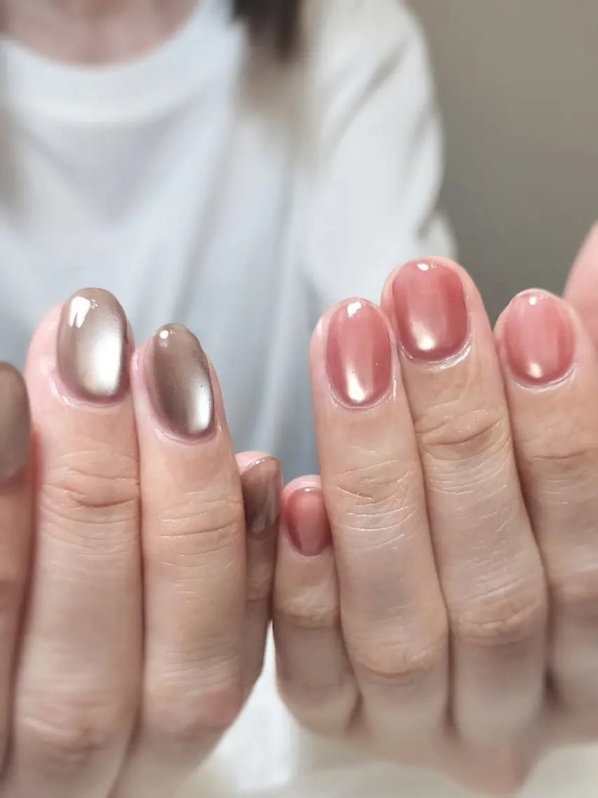 ネイル ブラウン ハンドネイル moff.(ﾓﾌ) nail salonのネイルデザイン